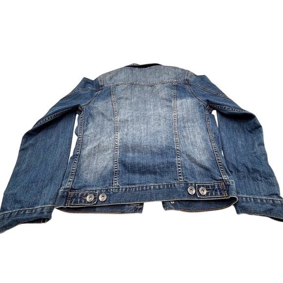 Red Camel Men's Distressed Denim Trucker Jacket - Size M - Faded Jean Jacket - Picture 2 of 11